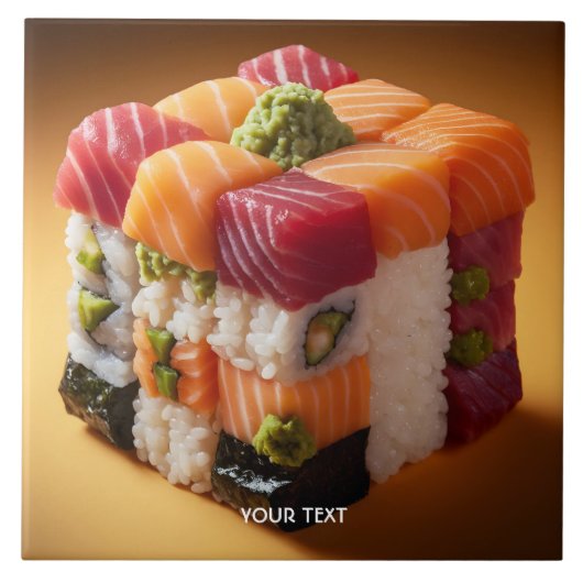 Fantasy Niedlich Sushi Small Cube Fliese (Vorderseite)