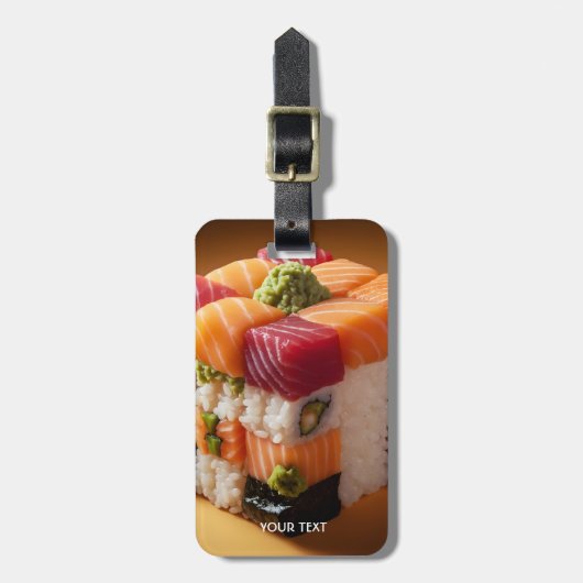 Fantasy Niedlich Sushi Small Cube Gepäckanhänger (Vorderseite vertikal)