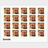 Fantasy Niedlich Sushi Small Cube Quadratischer Aufkleber (Blatt)