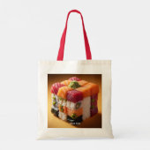 Fantasy Niedlich Sushi Small Cube Tragetasche (Rückseite)