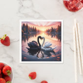 Fantasy Niedlich Swan Lake Sunset Serviette (Beispiel)