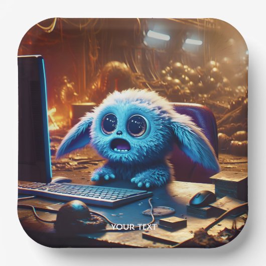 Fantasy Niedlich Sweet Little Monster Pappteller (Vorderseite)