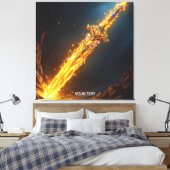Fantasy Niedlich Sword Flames Höhle Leinwanddruck (Insitu (Schlafzimmer))