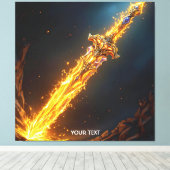 Fantasy Niedlich Sword Flames Höhle Leinwanddruck (Insitu (Holzboden))