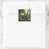Fantasy Niedlich Sword Head Moss Quadratischer Aufkleber (Tasche)