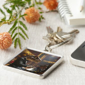 Fantasy Niedlich T-rex Klavier spielen Schlüsselanhänger (Seite)