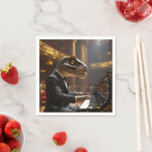 Fantasy Niedlich T-rex Klavier spielen Serviette (Beispiel)