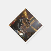 Fantasy Niedlich T-rex Klavier spielen Serviette (Ecke)