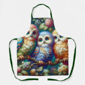 Fantasy Niedlich Three Baby Owls Schürze (Vorderseite)