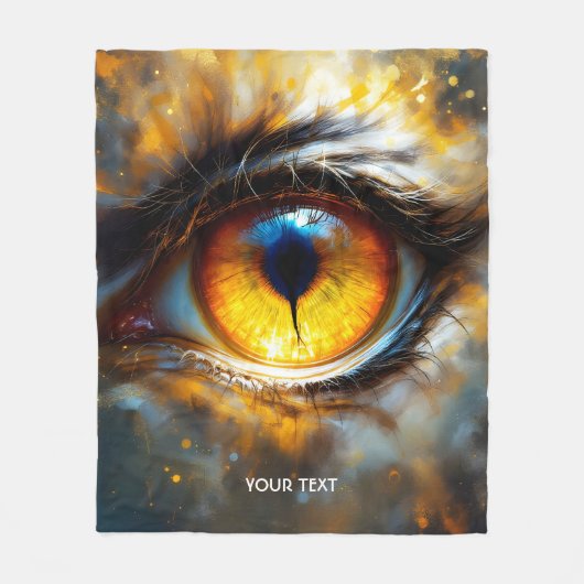 Fantasy Niedlich Tiger Orange Eye Fleecedecke (Vorderseite)