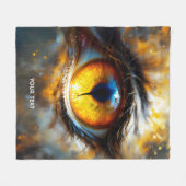 Fantasy Niedlich Tiger Orange Eye Fleecedecke (Vorderseite (Horizontal))