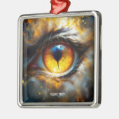 Fantasy Niedlich Tiger Orange Eye Ornament Aus Metall (Links)