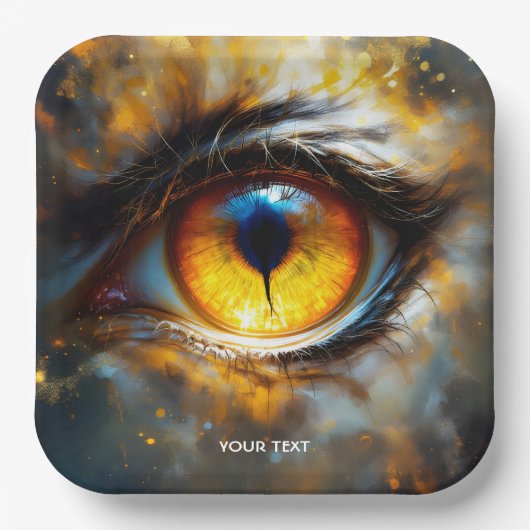 Fantasy Niedlich Tiger Orange Eye Pappteller (Vorderseite)