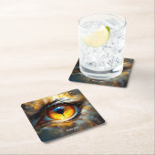 Fantasy Niedlich Tiger Orange Eye Rechteckiger Pappuntersetzer (Vor Ort)