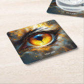 Fantasy Niedlich Tiger Orange Eye Rechteckiger Pappuntersetzer (angewinkelt)