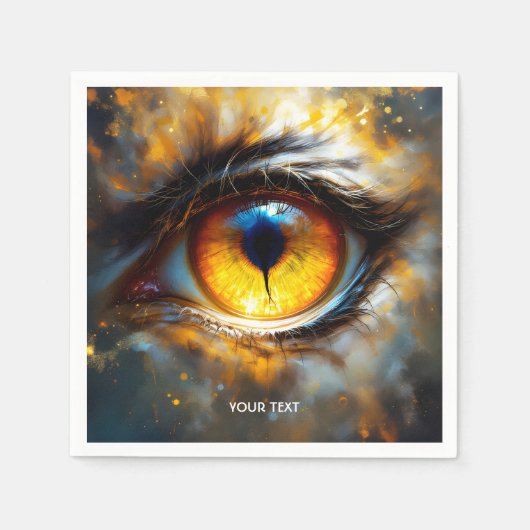 Fantasy Niedlich Tiger Orange Eye Serviette (Vorderseite)