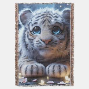 Fantasy Niedlich Tiger White Baby Decke