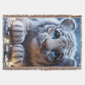 Fantasy Niedlich Tiger White Baby Decke (Vorderseite)