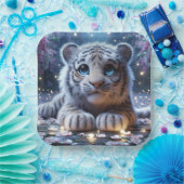 Fantasy Niedlich Tiger White Baby Pappteller (Party)
