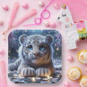 Fantasy Niedlich Tiger White Baby Pappteller (Party)