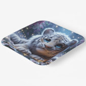 Fantasy Niedlich Tiger White Baby Pappteller (Gewinkelt)