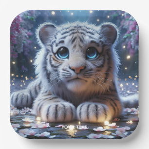Fantasy Niedlich Tiger White Baby Pappteller