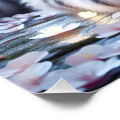 Fantasy Niedlich Tiger White Baby Poster (Ecke)