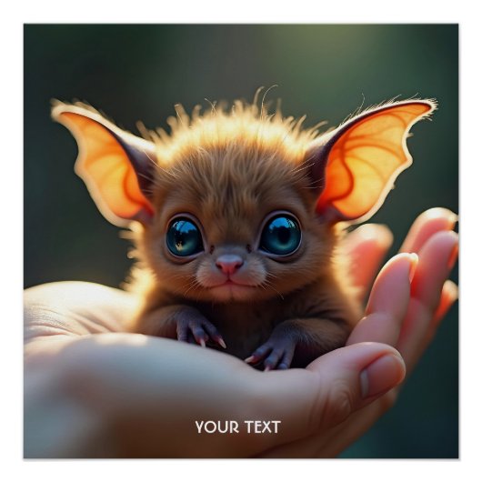 Fantasy Niedlich Tiny Bat Hand Poster (Vorderseite)
