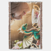 Fantasy Niedlich Tiny Iridescent Dragon Decke (Vorderseite Vertikal)