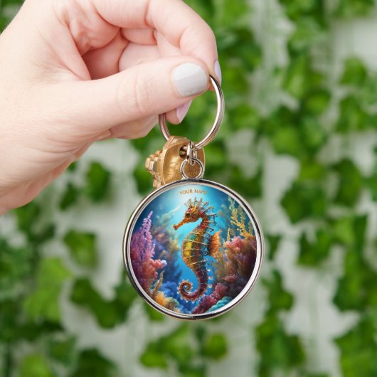 Fantasy Niedlich Transparentes KristallSeepferd Schlüsselanhänger (Hand)