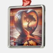 Fantasy Niedlich Tree Apfelfeuer Ornament Aus Metall (Links)