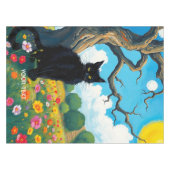 Fantasy Niedlich Tree Cat Blume Tischdecke (Vorderseite (Horizontal))