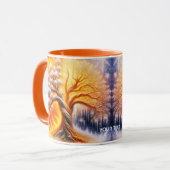 Fantasy Niedlich Tree Fire Snow Tasse (Vorderseite Links)