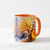 Fantasy Niedlich Tree Fire Snow Tasse (VorderseiteRechts)