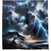 Fantasy Niedlich Tree Rain Lighting Duschvorhang (Vorderseite)