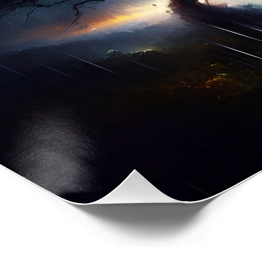 Fantasy Niedlich Tree Rain Lighting Poster (Ecke)