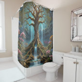 Fantasy Niedlich Tree Waterfall Forest Duschvorhang (Beispiel)