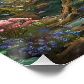 Fantasy Niedlich Tree Waterfall Forest Poster (Ecke)