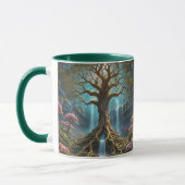 Fantasy Niedlich Tree Waterfall Forest Tasse (Links)