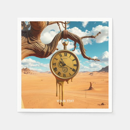 Fantasy Niedlich Tree Wüstenuhr Serviette (Vorderseite)
