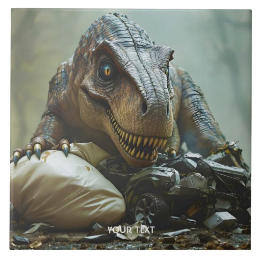 Fantasy Niedlich Trex Wreck Car Fliese (Vorderseite)
