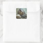 Fantasy Niedlich Trex Wreck Car Quadratischer Aufkleber (Tasche)
