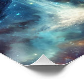 Fantasy Niedlich Turtle Space Earth Poster (Ecke)