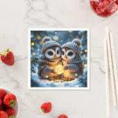 Fantasy Niedlich Two Baby Owls Serviette (Beispiel)