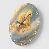 Fantasy Niedlich Two Horses Wave Große Wanduhr (Winkel)