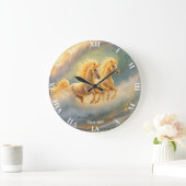 Fantasy Niedlich Two Horses Wave Große Wanduhr (Zuhause)