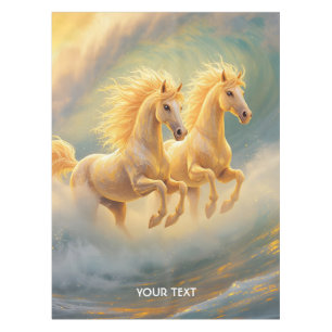 Fantasy Niedlich Two Horses Wave Tischdecke
