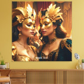 Fantasy Niedlich Two Mask Ladys Leinwanddruck (Insitu (Wohnzimmer))