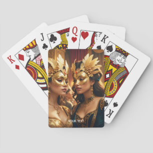 Fantasy Niedlich Two Mask Ladys Spielkarten