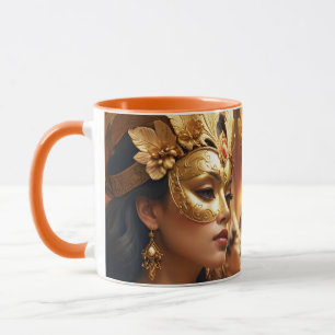 Fantasy Niedlich Two Mask Ladys Tasse